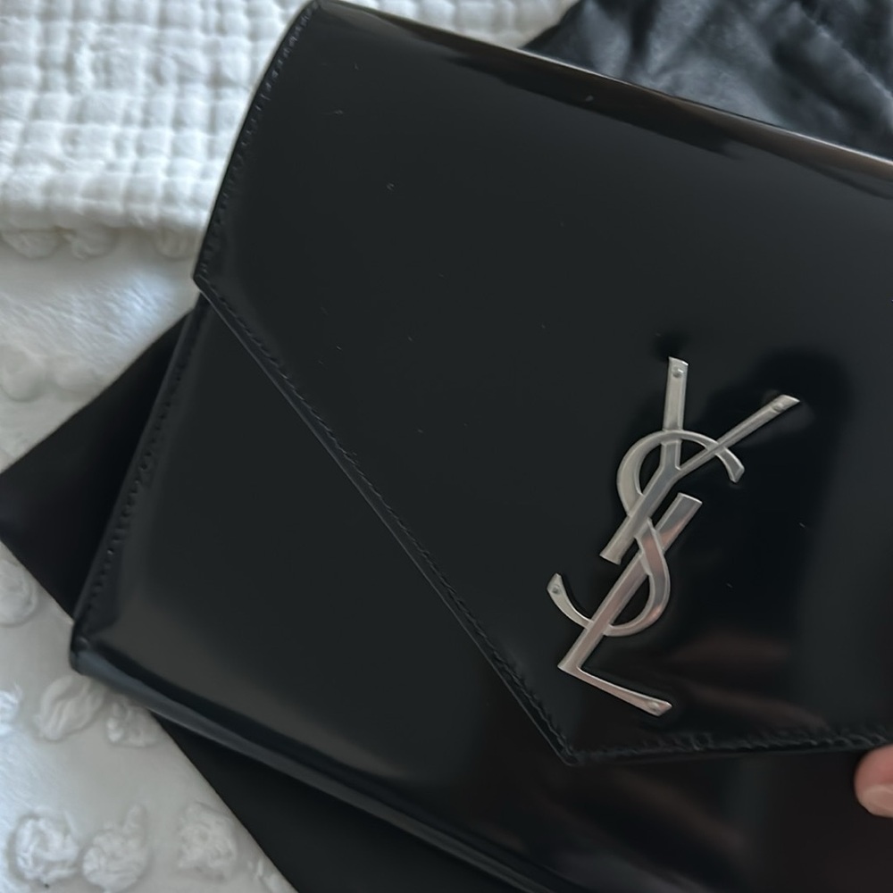 Saint Laurent Black Patent Leather Clutch - Picture 2 of 5
